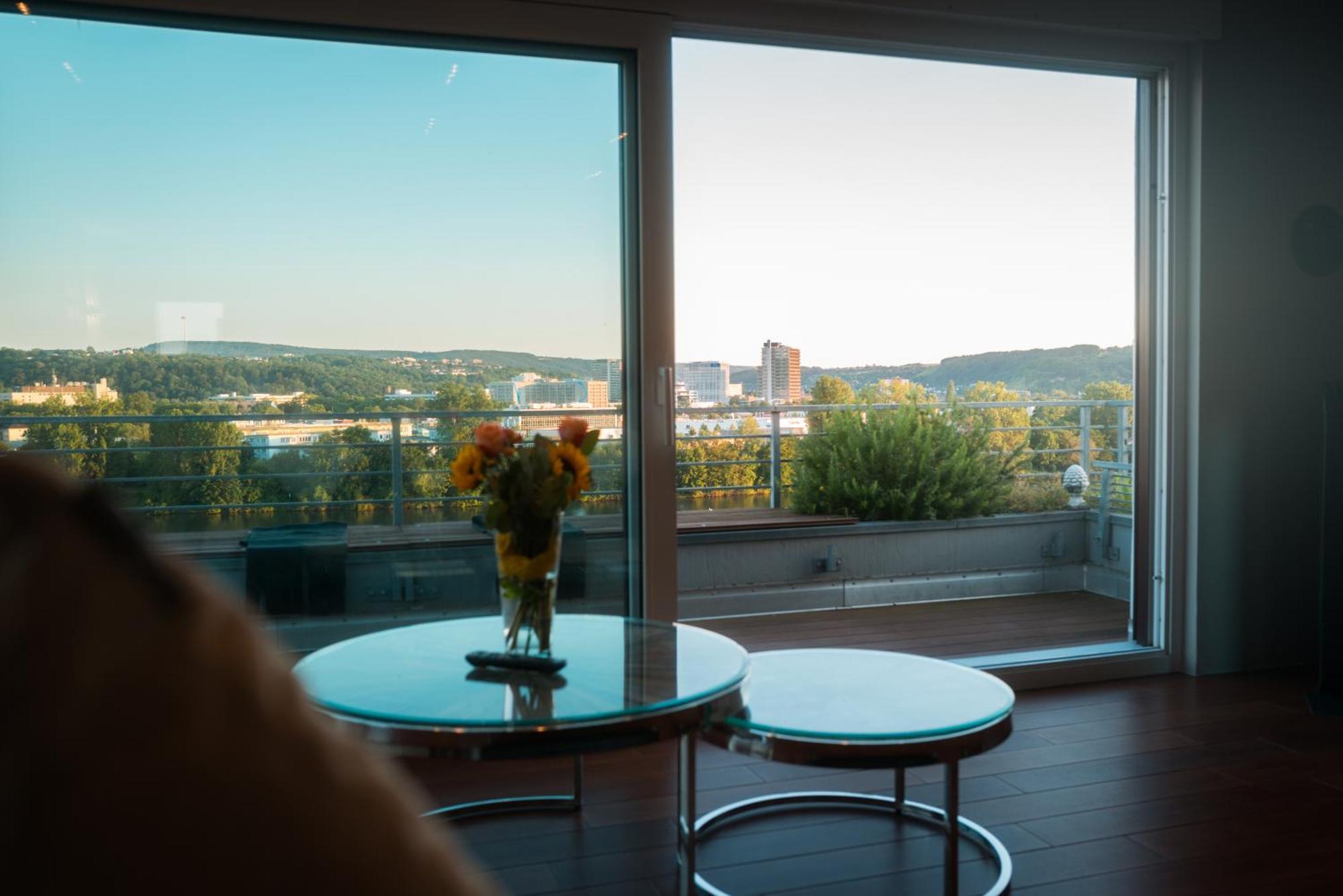 Penthouse Wohnung Mit Schoenem Moselblick In Metternich Кобленц Экстерьер фото